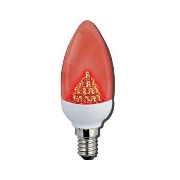 Лампа E14 светодиодная цветная Ecola C4CR21ELC, 2.1Вт, 2700К, 220В, 30000ч, красная свеча