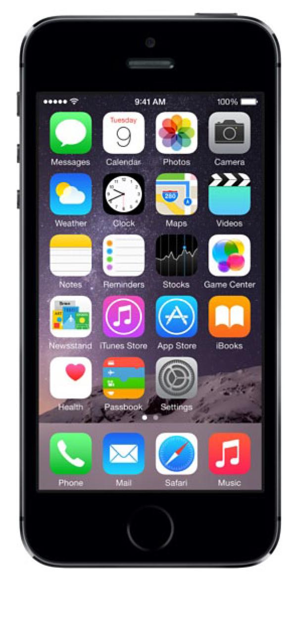 Смартфон Apple iPhone 5s (ME435), 2*1.3ГГц, 32GB, 4" 1136*640, GSM/3G/4G, GPS, BT, WiFi, G-sensor, 2 камеры 8/1.2Мпикс, 59*124*8мм 112г, 250/8ч, серый