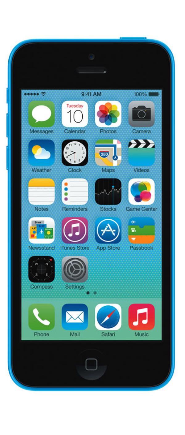Смартфон Apple iPhone 5C (MF094), 2*1.2ГГц, 32GB, 4" 1136*640, GSM/3G/4G, GPS, BT, WiFi, G-sensor, 2 камеры 8/1.2Мпикс, 59*124*9мм 132г, 250/10ч, синий