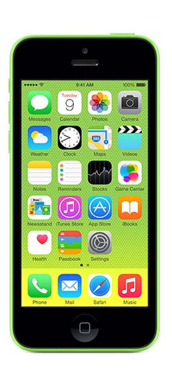 Смартфон Apple iPhone 5C (MF095), 2*1.2ГГц, 32GB, 4" 1136*640, GSM/3G/4G, GPS, BT, WiFi, G-sensor, 2 камеры 8/1.2Мпикс, 59*124*9мм 132г, 250/10ч, зеленый