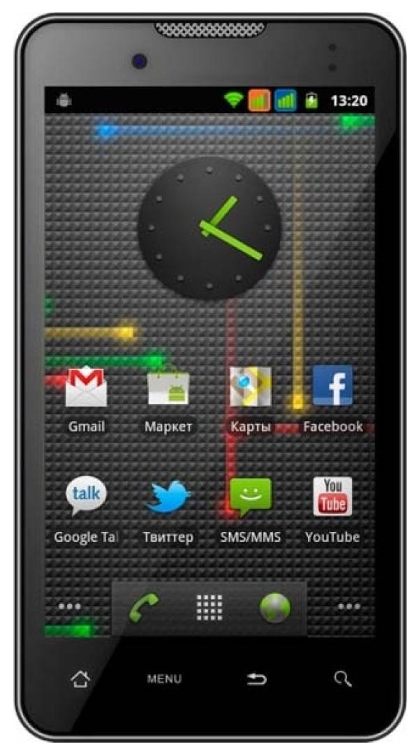 Смартфон 2*sim Highscreen Yummy Duo, 1*1ГГц, 512MB, 4.3" 800*480, SD-micro, GSM/3G, GPS, BT, WiFi, G-sensor, радио, 2 камеры 5/0.3Мпикс, Android 4.0, 69*131*11мм 120г, 440/7.8ч черный