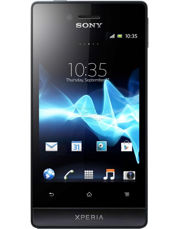 Смартфон Sony Xperia miro (ST23), 1*800МГц, 4GB, 3.5" 480*320, SD-micro, GSM/3G, GPS, BT, WiFi, G-sensor, радио, 2 камеры 5/0.3Мпикс, Zoom 4x, Android 4.0, 60*113*10мм 110г, 470/5ч, белый