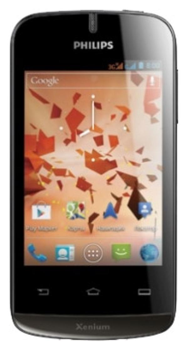 Смартфон 2*sim Philips Xenium (w336), 1*1ГГц, 2GB, 3.5" 480*320, SD-micro, GSM/3G, GPS, BT, WiFi, G-sensor, радио, камера 3Мпикс, Android 4.0, 61*120*14мм 157г, 650/10ч, черный