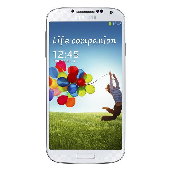 Смартфон Samsung Galaxy S4 (GT-I9500ZWASER), 4*1.6ГГц+4*1.2ГГц, 16GB, 5" 1920*1080, SD-micro, GSM/3G, GPS, BT, Wi-Fi, NFC, G-sensor, 2 камеры 13/2Мпикс, Android 4.2, 70*137*8мм 130г, 370/17ч, белый