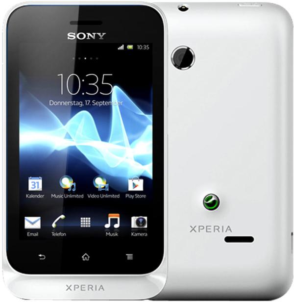 Смартфон Sony Xperia TIPO (ST21), 1*800МГц, 2.9GB, 3.2" 480*320, SD-micro, GSM/3G, GPS, BT, WiFi, G-sensor, радио, камера 3.2Мпикс, Zoom 4x, Android 4.0, 57*103*13мм 99г, 470/5ч, белый
