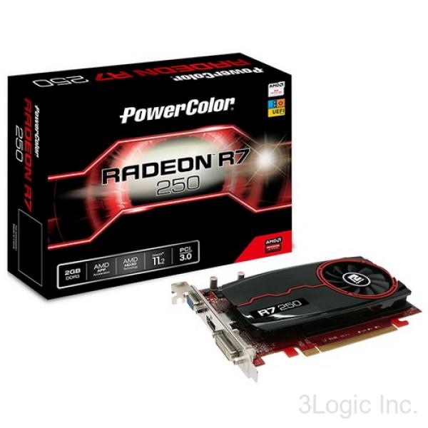 Видеокарта PCI-E Radeon R7 250 PowerColor AXR7 250 2GBK3-HE, 2GB GDDR3 128bit 800/1800МГц, PCI-E3.0, HDCP, DVI/HDMI/VGA, CrossFireX