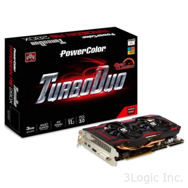 Видеокарта PCI-E Radeon R9 280X PowerColor AXR9 280X 3GBD5-T2DHE/OC, 3GB GDDR5 384bit 1030/6000МГц, PCI-E3.0, HDCP, 2DisplayPort/DVI/HDMI, DVI->VGA, CrossFireX, Heatpipe