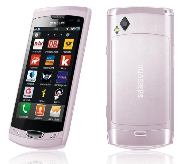 Смартфон Samsung Wave II (GT-S8530), 1*1ГГц, 2GB, 3.7" 800*480, SD-micro, GSM/3G, GPS, BT, WiFi, радио, камера 5Мпикс, Bada 1.2, 60*124*12мм 135г, 600/13ч, розовый