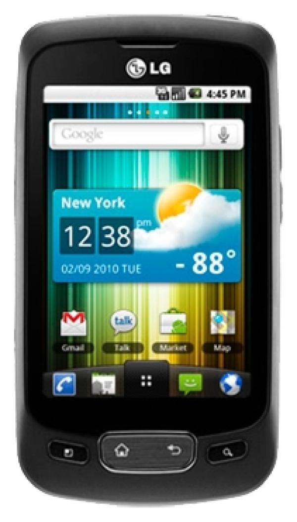 Смартфон LG Optimus One (P500), 1*600МГц, 150MB, 3.2" 480*320, SD-micro, GSM/GPRS/EDGE, BT/WiFi, G-sensor, радио, камера 3Мпикс, Android 2.3, 59*114*13мм 127г, 700/8ч, черный