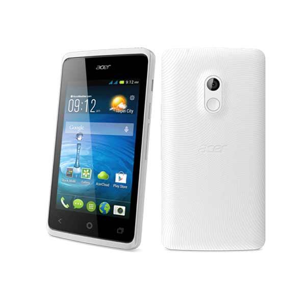 Смартфон 2*sim Acer Liquid Z200, 2*1ГГц, 4GB, 4" 800*480, SD-micro, GSM/3G, GPS, BT, WiFi, G-sensor, радио, камера 2Мпикс, Android 4.4, 60*126*10.5мм 130г, белый