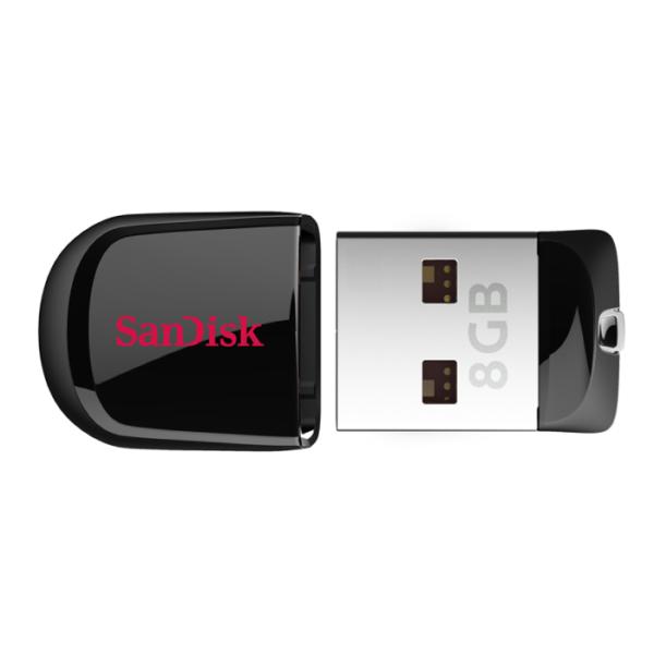 Флэш-накопитель USB2.0   8GB SanDisk CZ33 Cruzer Fit SDCZ33-008G-B35, черный, компактный, стильный дизайн