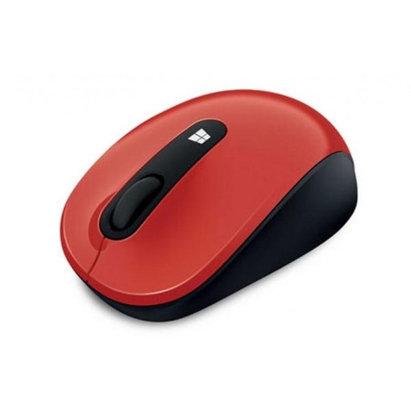 Мышь беспроводная оптическая Microsoft Sculpt Mobile Mouse Flame Red, USB, BlueTrack, 4 кнопки, колесо <>, FM 5м, 1000dpi, 1*AA, для ноутбука, красный, 43U-00026