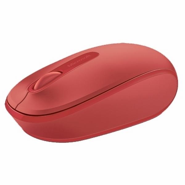 Мышь беспроводная оптическая Microsoft Wireless Mobile Mouse 1850, USB, 3 кнопки, колесо, FM 5м, 1000dpi, 1*AA, для ноутбука, красный, U7Z-00034