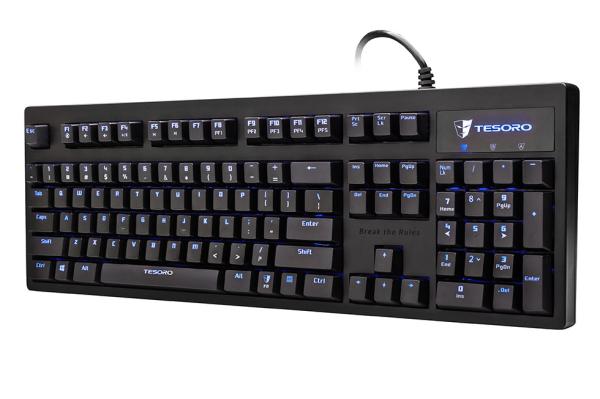 Клавиатура Tesoro Excalibur Blue, USB, 512КB, механическая, подсветка, программируемая, черный