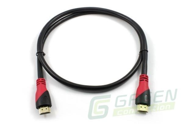 Кабель HDMI штырь - HDMI штырь  2м Greenconnect GC-HM202-28AWG-2m, версия 2.0, 4K, поддержка 3D, ethernet, канал возврата аудио, черный-красный