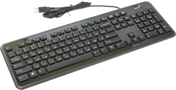 Клавиатура Genius SlimStar i250, USB, эргономичная, Slim, черный