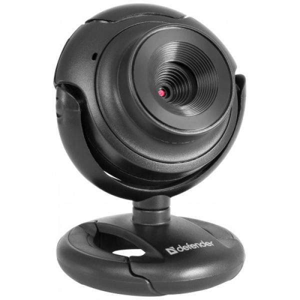 Видеокамера USB2.0 Defender C-2525HD, 1600*1200, до 30 fps, крепление на монитор, встр. микрофон, черный