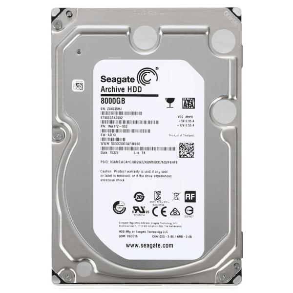 Жесткий диск 3.5" SATA 8TB Seagate Archive HDD v2 ST8000AS0002, SATAIII, IntelliPower, 128MB cache, NCQ