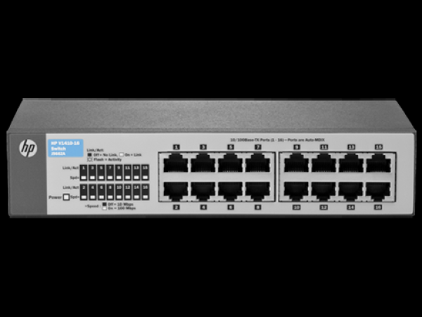 Коммутатор неуправляемый HP 1410-16 J9662A, 16*RJ45 LAN 100Мбит/с, 19"