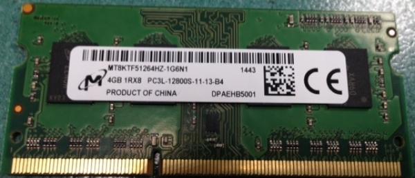 Оперативная память SO-DIMM DDR3  4GB, 1600МГц (PC12800) Crucial MT8KTF51264HZ-1G6N1, 1.35В