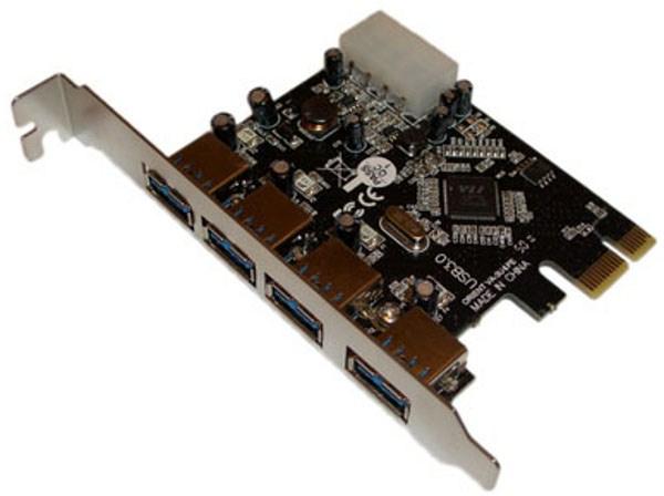 Контроллер USB3.0 Orient VA-3U4PE, PCI-Ex1, USB3.0, 4*Ext AF, retail