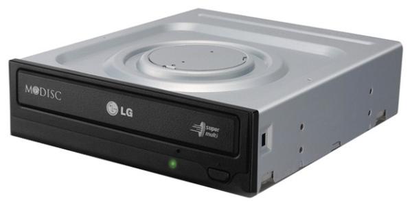 Привод DVD-RW LG GH24NSB0, SATA, DVD-Dual 8/8/12, DVD 24/24/6/8/16, DVD-RAM 12, CD 48/32/48, 1.5MB, черный