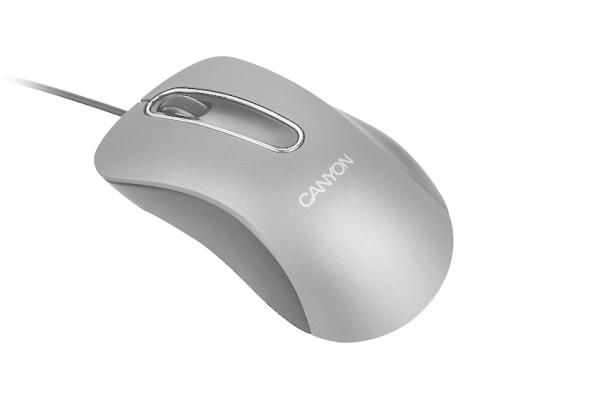 Мышь оптическая Canyon CNE-CMS3, USB, 3 кнопки, колесо, 800dpi, серебристый