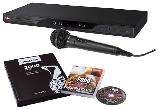 Проигрыватель DVD LG DKS-2000H, CD+-R/СD+-RW/DVD+-R/DVD+-RW, DivX/Mp3/WMA, DVD караоке, диск 2000 песен, микрофон, каталог песен, USB2.0, HDMI/SPDIF(Coaxial)RCA/RGB, черный