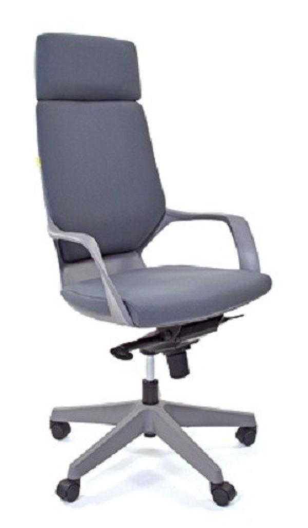 Кресло Chairman CH 230 PU grey, серый, кожзаменитель, механизм качания TG, закругленные подлокотники, крестовина - пластик черный, регулировка высоты сиденья - газлифт, до 120кг