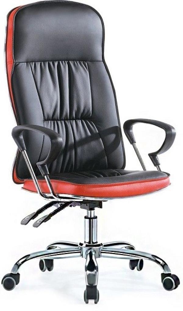 Кресло SmartBuy SB-A501, черный-красный, кожзаменитель, механизм качания MB, закругленные подлокотники, крестовина хром, регулировка высоты-газлифт, до 120кг