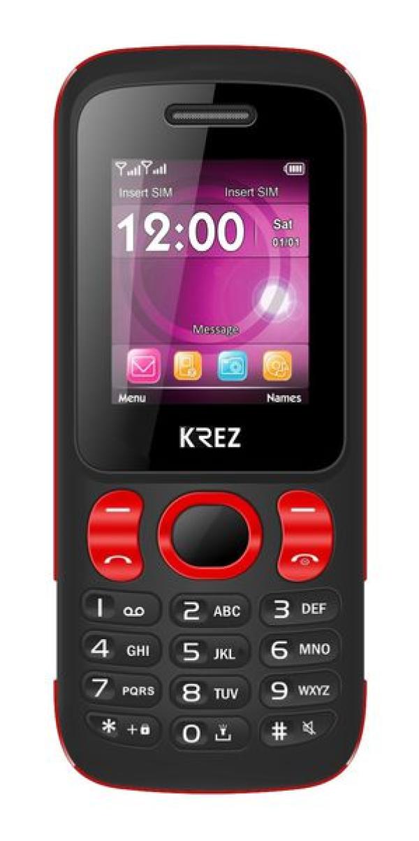 Мобильный телефон 2*SIM KREZ PL104BR DUO, GSM900/1800, 1.8" 160*128, камера 0.3Мпикс, SD-micro/SDHC-micro, BT, MP3 плеер, фонарь, красный