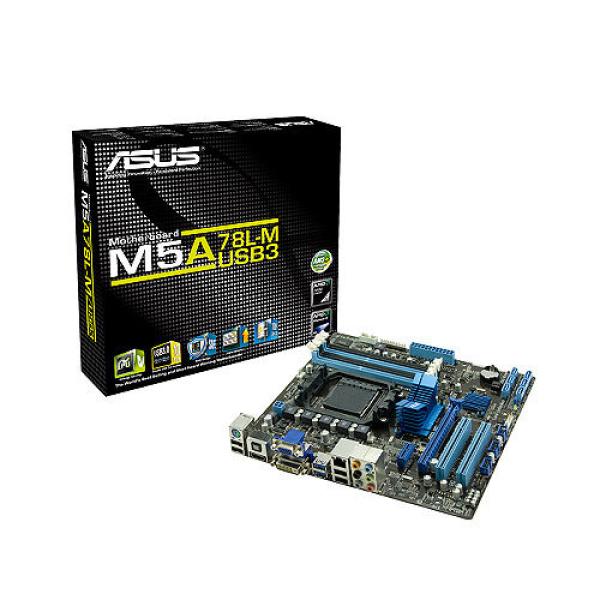 Материнская плата AM3+ ASUS M5A78L-M/USB3, AMD 760G/SB710, 5.2ГТ/с, 4DDR3 2000, PCI-E2.0x16, PCI-Ex1, 2*PCI, DVI/HDMI/VGA, 6*SATAII RAID, Звук 7.1 SPDIF, 4USB2.0/2USB3.0, LAN1Gb, mATX