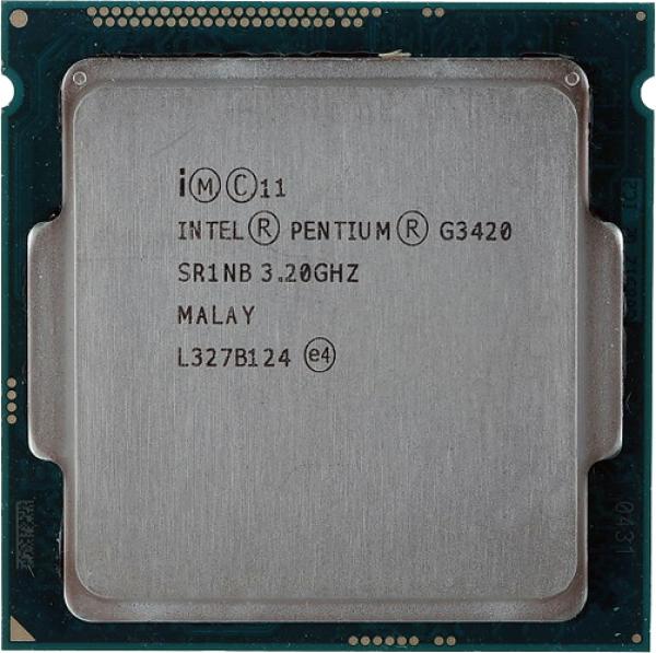 Процессор S1150 Intel Pentium Dual-Core G3420 3.2ГГц, 2*256KB+3MB, 5ГТ/с, Haswell 0.022мкм, Dual Core, видео 350МГц, 53Вт