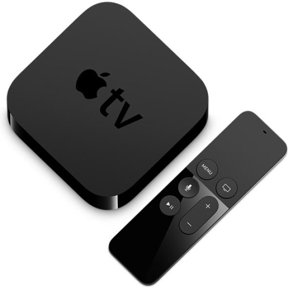 Медиа проигрыватель Apple TV 4 (MGY52RS/A), LAN, WiFi, BT, 32GB, USB-C, HDMI 1.4, tvOS, ПДУ