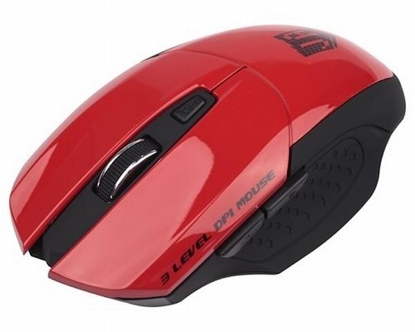 Мышь беспроводная оптическая JETAccess Comfort OM-U38G, USB, 6 кнопок, колесо, FM 10м, 2000/1600/1200dpi, 2*AAA, красный
