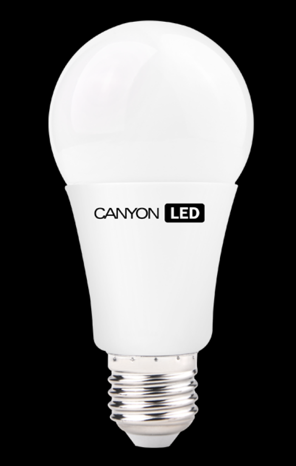 Лампа E27 светодиодная белая Canyon LED AE27FR10W230VN, 10/60Вт, нейтральный белый, 4000К, 220В, 880Лм, 50000ч, шар, матовый, 60/124мм