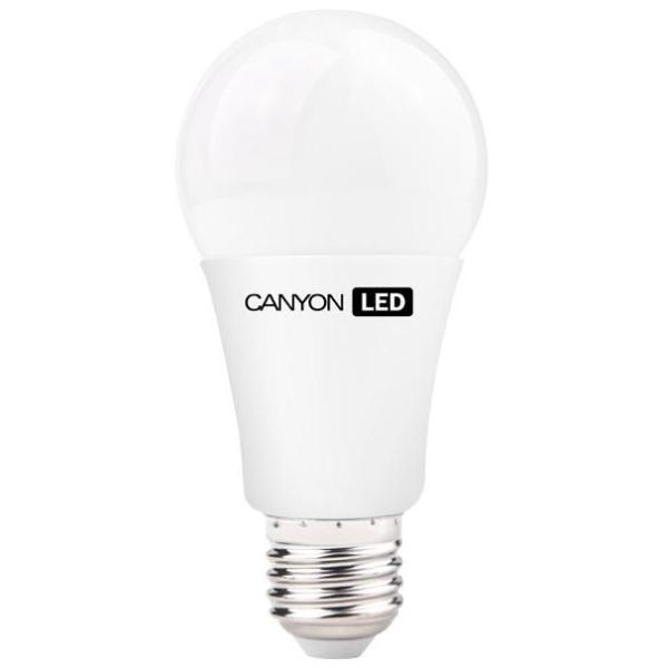 Лампа E27 светодиодная белая Canyon LED AE27FR10W230VW, 10/60Вт, теплый белый, 2700K, 220В, 806Лм, 50000ч, шар, матовый, 60/124мм