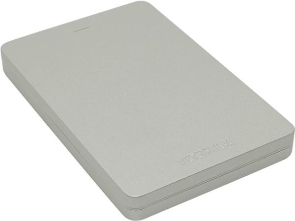Жесткий диск внешний 2.5" USB3.0  1TB Toshiba Canvio Alu HDTH310ES3AA, 5400rpm, microUSB B, компактный, серебристый