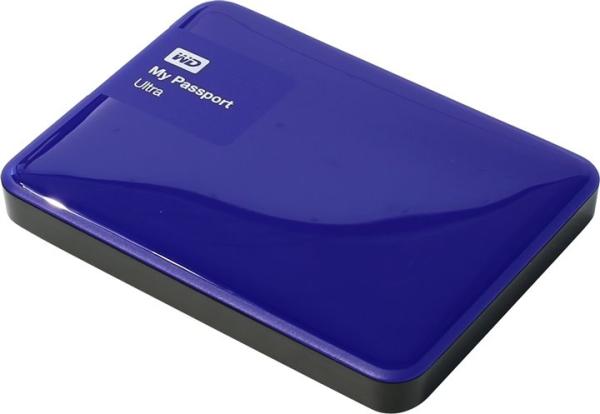 Жесткий диск внешний 2.5" USB3.0  1TB WD My Passport Ultra WDBDDE0010BBL, 5400rpm, microUSB B, синий