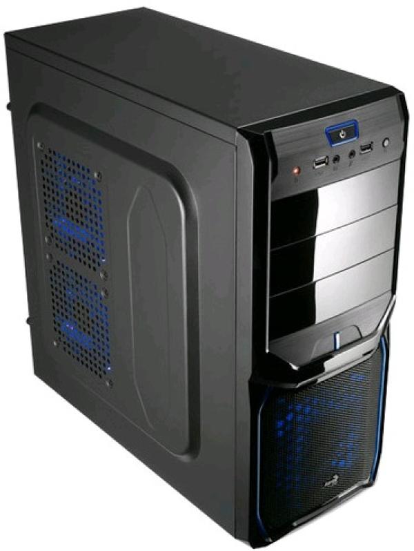 Корпус ATX MidiTower Aerocool V3X Advance Evil Blue Edition, без БП, 3*5.25" +0(4)*3.5" +0(2)*2.5", Audio/USB2.0/USB3.0, 2(4) вент., черный-синий