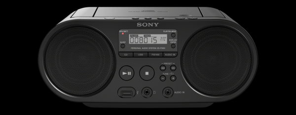 Магнитола Sony ZS-PS50B, CD, MP3/WMA, AM/FM, 2*2Вт, ЖКД, USB, AUX/MiniJack, черный