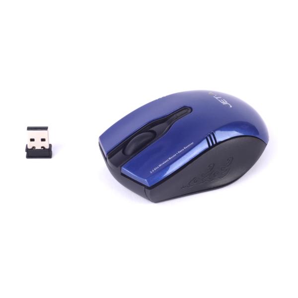 Мышь беспроводная оптическая JETAccess Comfort OM-U31G, USB, 3 кнопки, колесо, FM 10м, 1200dpi, 2*AAA, для ноутбука, синий