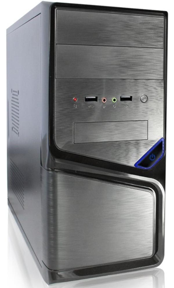 Корпус mATX MiniTower Winard 5819, 450Вт, 2*5.25"+1(4)*3.5", Audio/2*USB2.0, 0(2) вент., черный-серебристый