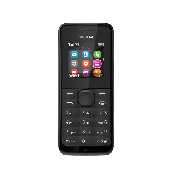 Мобильный телефон Nokia 105, GSM900/1800/1900, 1.4" 128*128, FM радио, 45*107*14мм 70г, черный