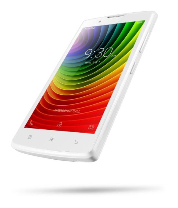 Смартфон 2*sim Lenovo A2010, 4*1ГГц, 8GB, 4.5" 854*480, 4G/3G, GPS, BT, WiFi, G-sensor, 2 камеры 5/2Мпикс, Android 5.1, 66.6*130.5*9.98мм 137г, белый