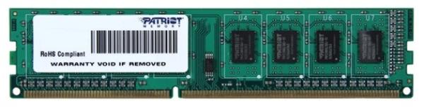 Оперативная память DIMM DDR3  4GB, 1600МГц (PC12800) Patriot PSD34G160081, 1.5В, CL 11-11-11-28