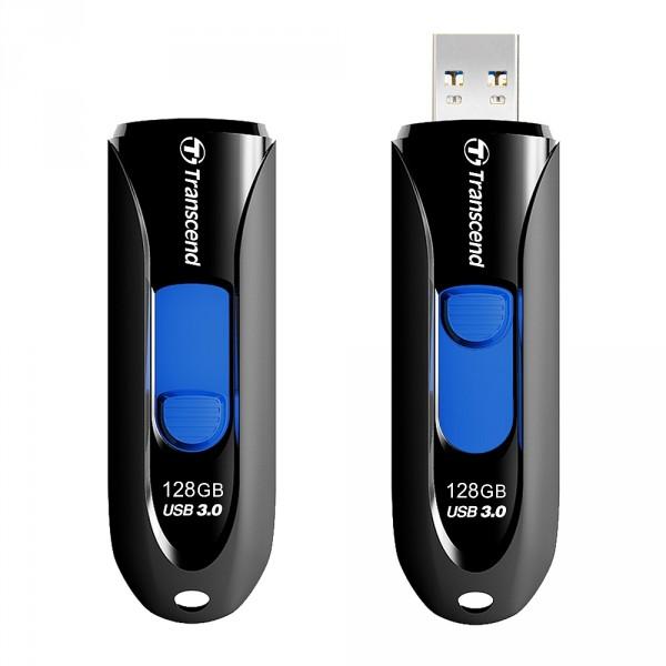 Флэш-накопитель USB3.0 128GB Transcend JetFlash 790 TS128GJF790K, черный-синий