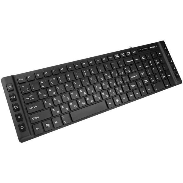 Клавиатура Canyon CNE-CKEY3-RU, USB, Multimedia 10 кнопок, черный
