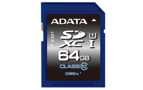 Карта памяти SDXC  64GB A-Data ASDX64GUICL10-R Premier, 30/10МБ/сек, class 10, UHS-I