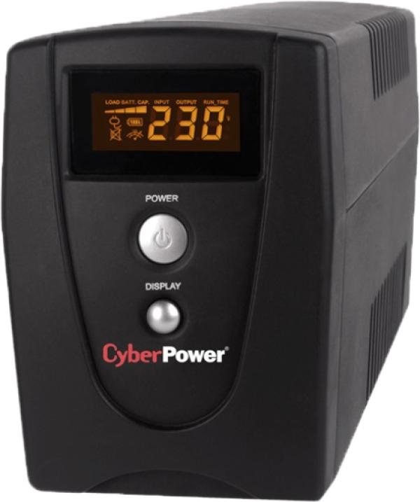 ИБП CyberPower VALUE 600ELCD, 2 выхода, фильтр RJ11/RJ45, AVR, COM, USB, холодный старт, ЖК дисплей, ПО